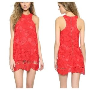 Red lace dress